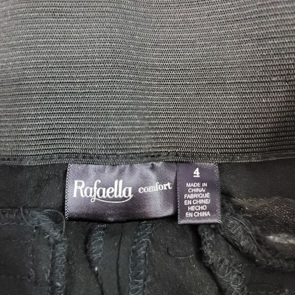 Rafaella Comfort Pull On Style Stretch Zippered Ankle Crop Pants in Black Size 4 - Picture 8 of 11